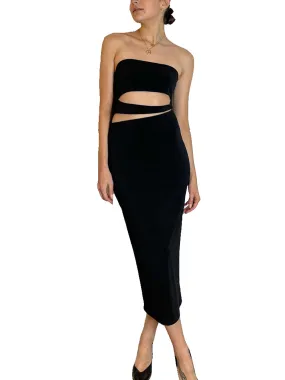 Abito Cut Out Midi - Nero