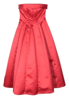 Abito midi plissettato in rosso - donna