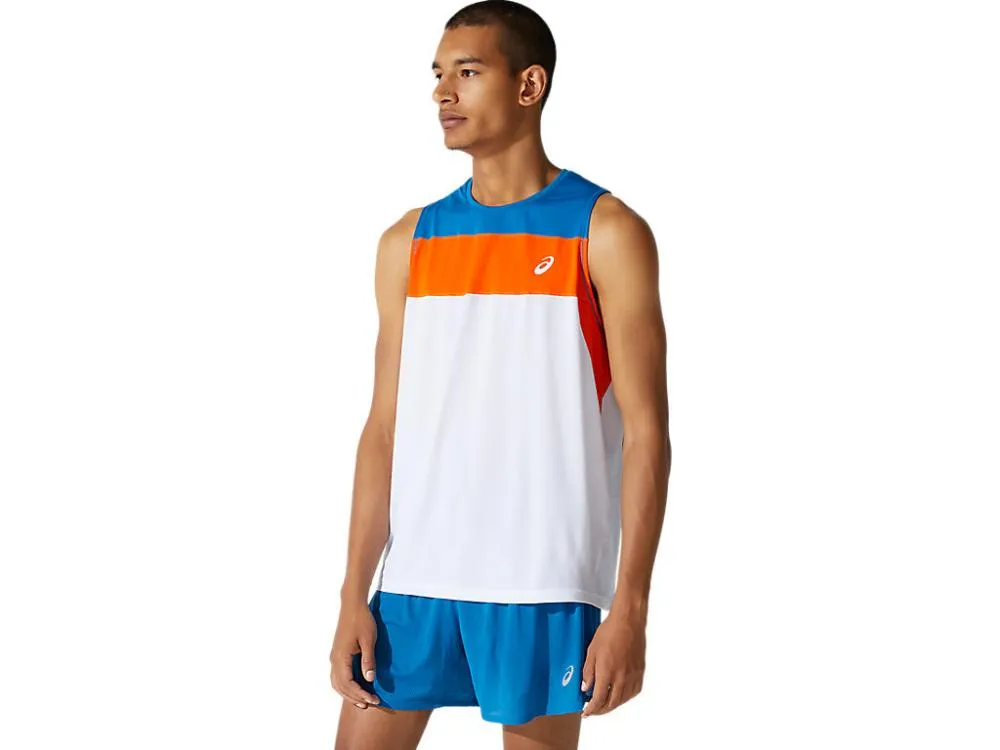 Asics RACE SINGLET 2011B881 100 brilliant white reborn blue