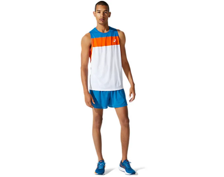 Asics RACE SINGLET 2011B881 100 brilliant white reborn blue