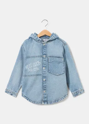 Camicia in denim con cappuccio bambino