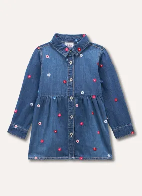 Camicia in denim di puro cotone neonata