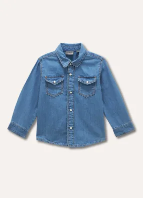 Camicia in denim di puro cotone neonato