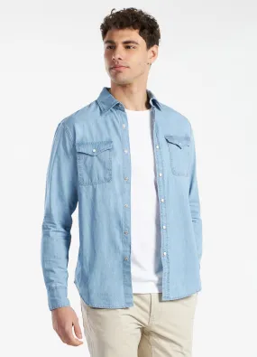 Camicia in denim di puro cotone uomo