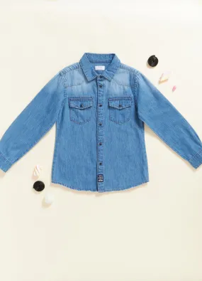 Camicia in denim leggero stone washed IANA