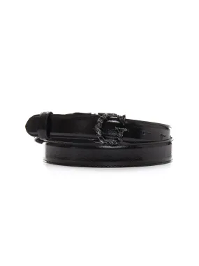 Cintura sottile in pelle Nero Guess Donna