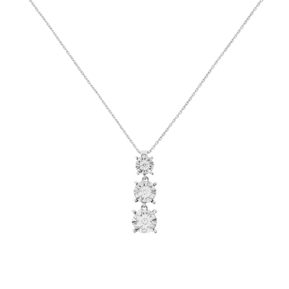 Collana Punto Luce Diamotion Oro Bianco 750/1000 Maglia Veneziana Diamante Bianco 0,07 ct 40 + 2 cm 1670210