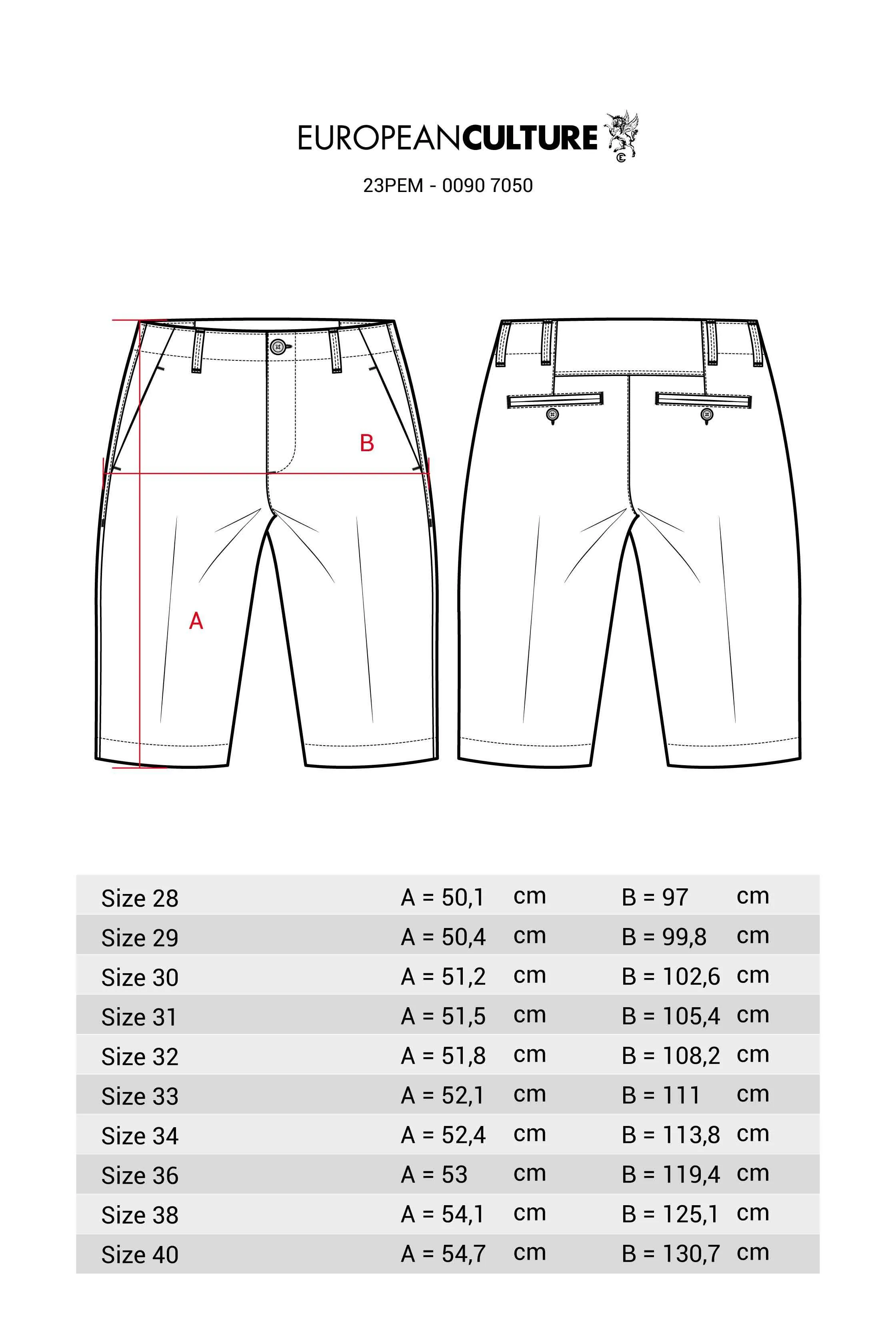 European Culture  ---------    ------------Short Chino Comfort 009U 7050