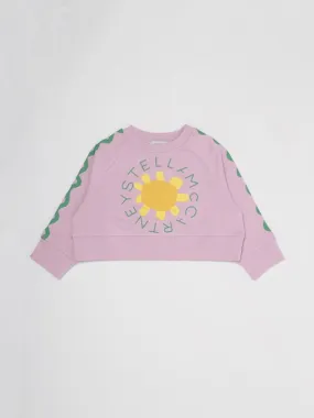 Felpa bambina Stella McCartney cropped in cotone Rosa