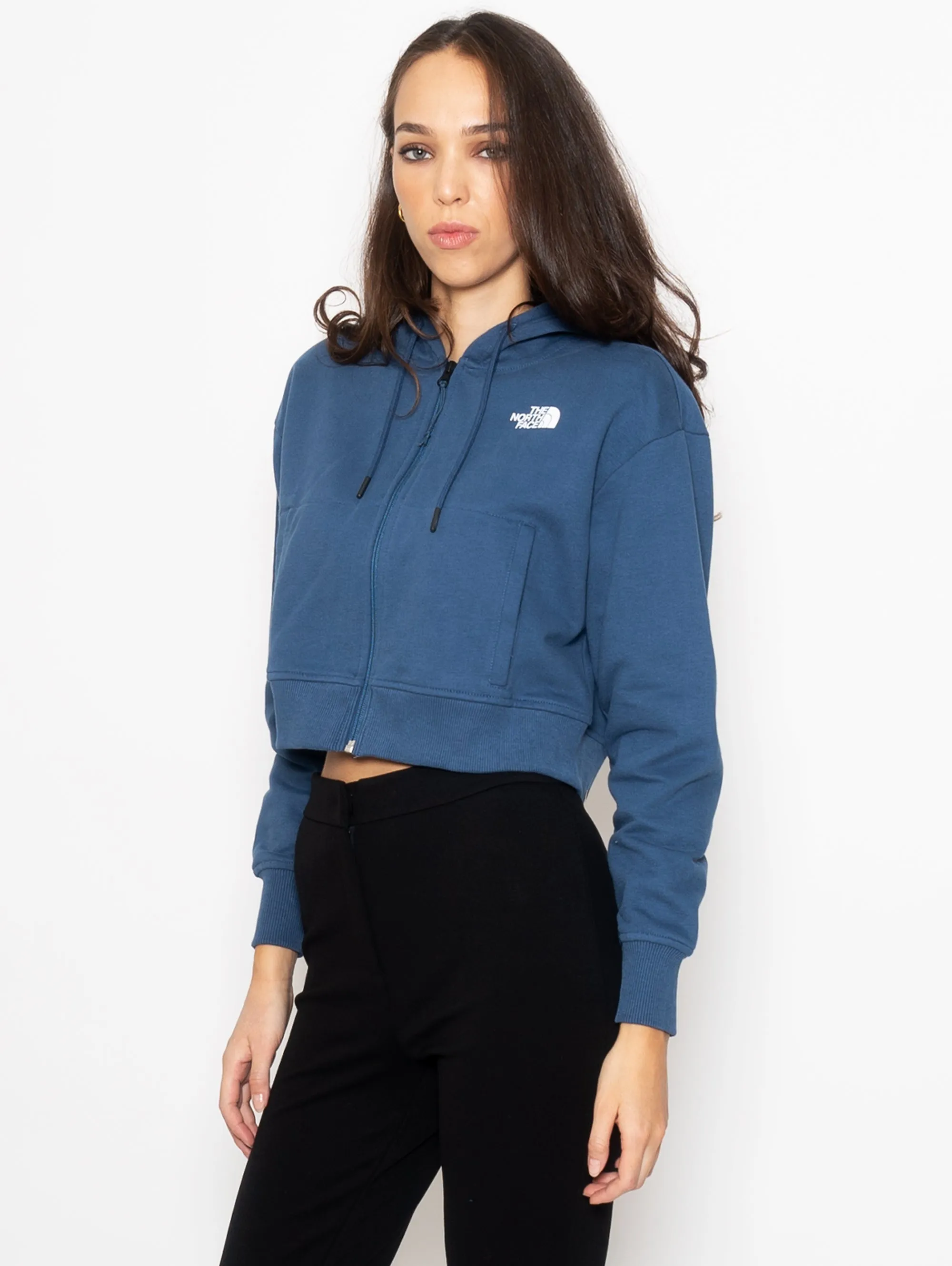 Felpa Cropped Blu