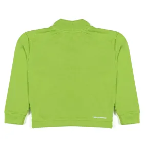 Felpa Cropped Verde Acido Con Coulisse