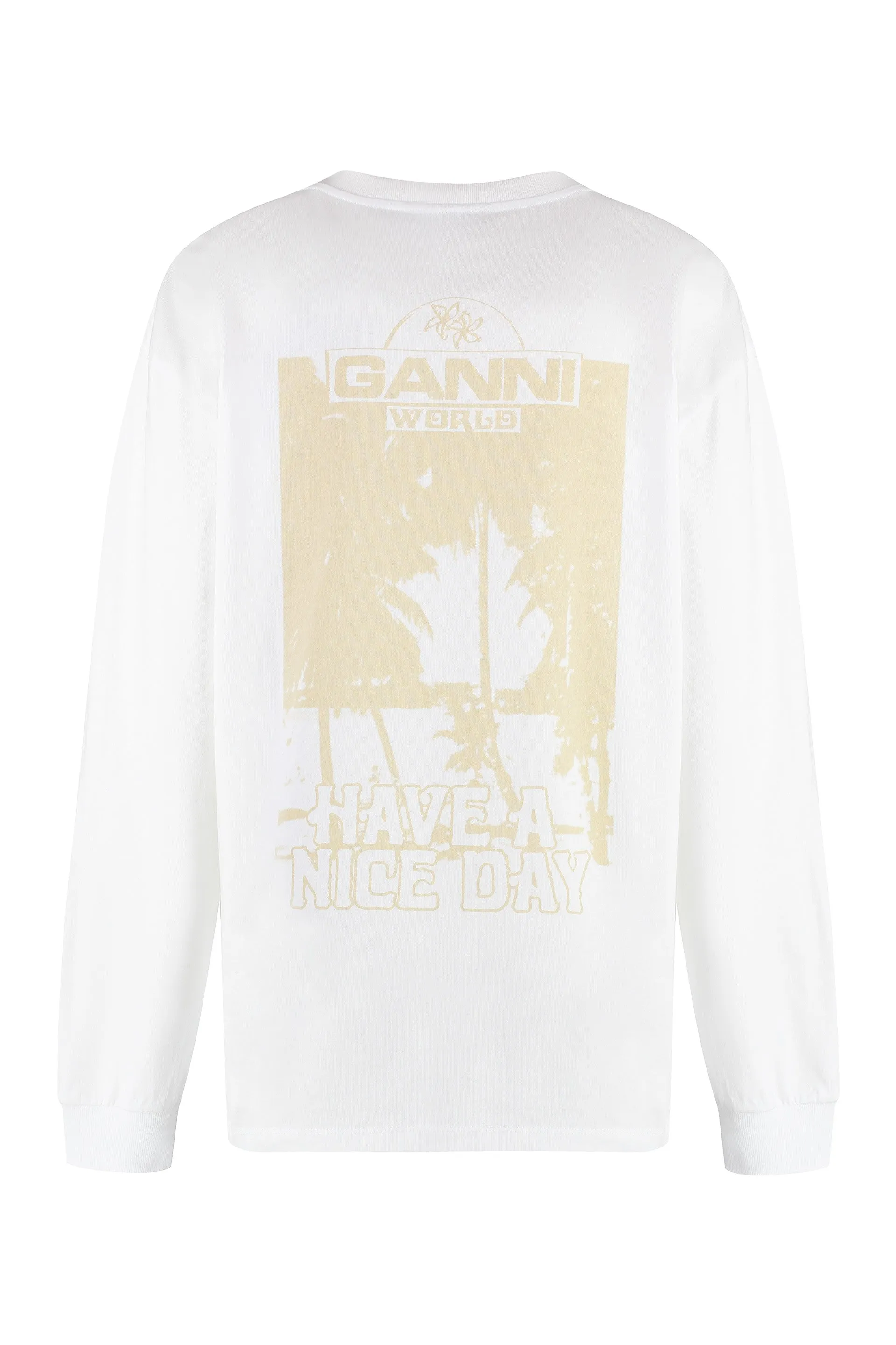 GANNI T-shirt a maniche lunghe in cotone