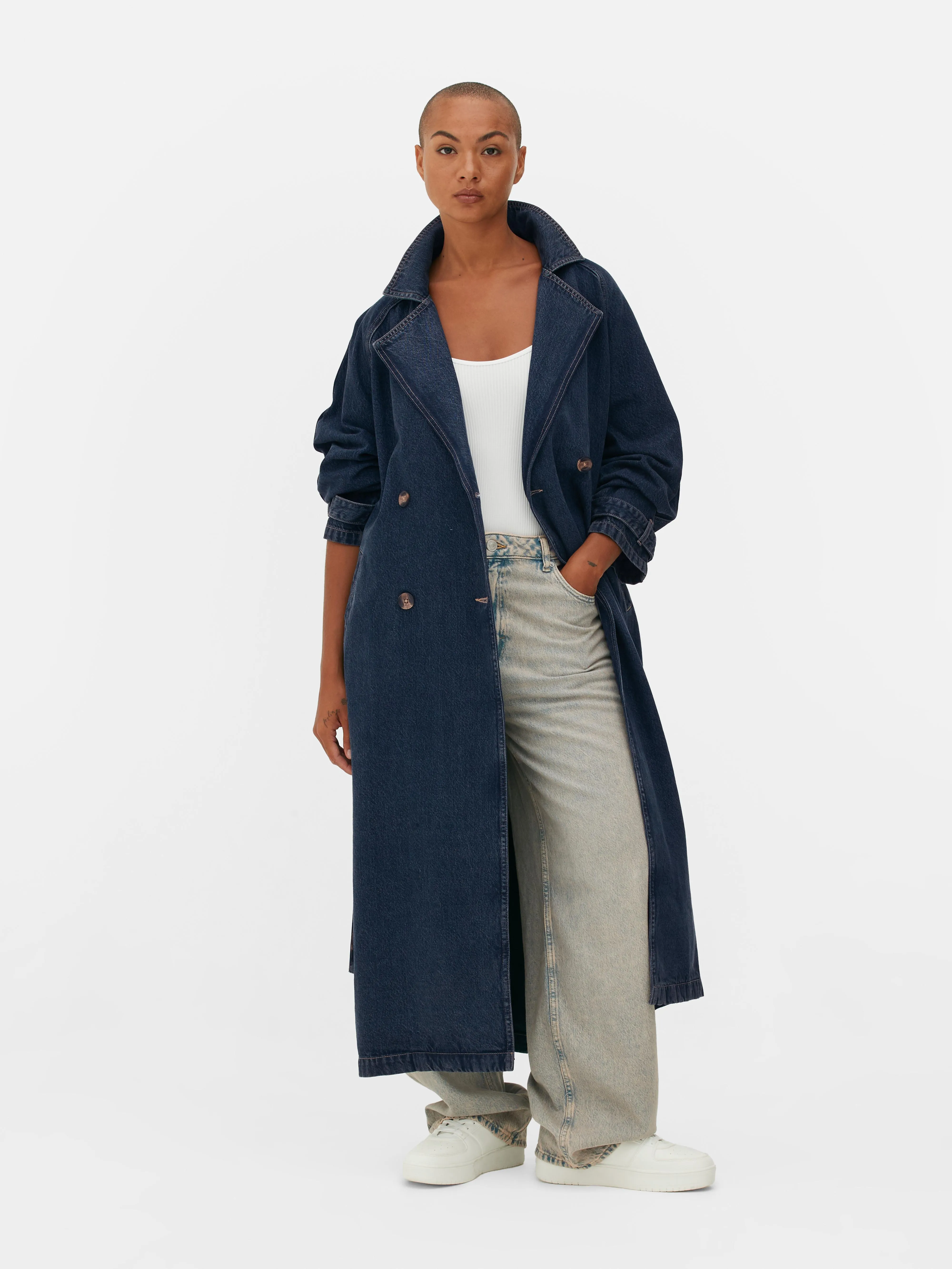 Maxi trench in denim