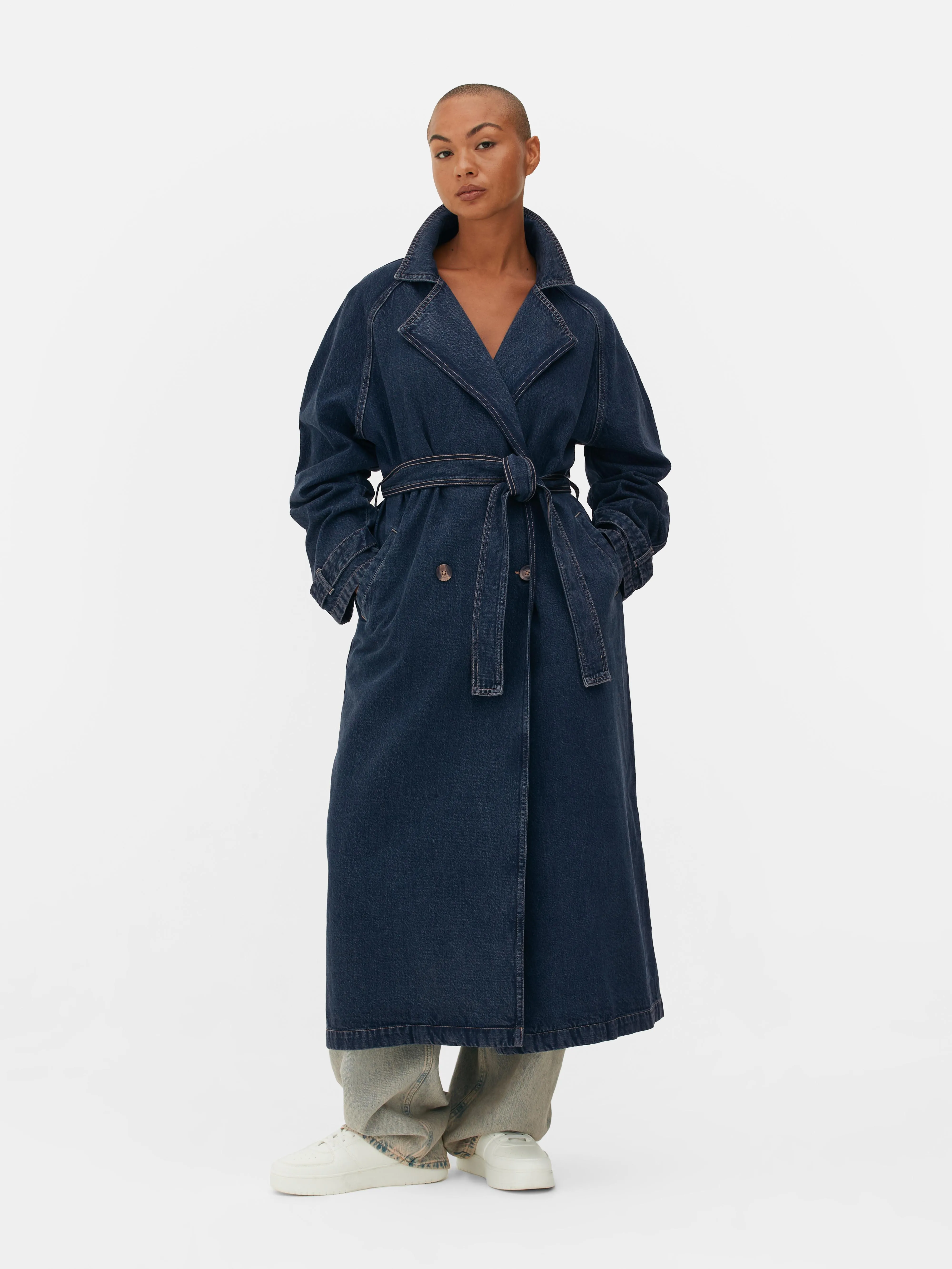 Maxi trench in denim