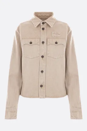  MIU MIU camicia in denim patch logo 