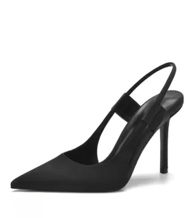 Moda Semplici Slingback Donna Décolleté Eleganti Punta a punta Raso Stiletto Tacchi alti Ciabatte femminili Primavera Estate Uff