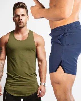 Nuovo arrivo Estate Mens Abbigliamento da palestra Tuta Abbigliamento fitness Stringer Vest mens Pantaloni sportivi Pantaloncini