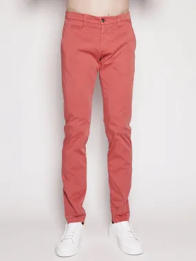 Pantalone Chino in Gabardine di Cotone Fragola