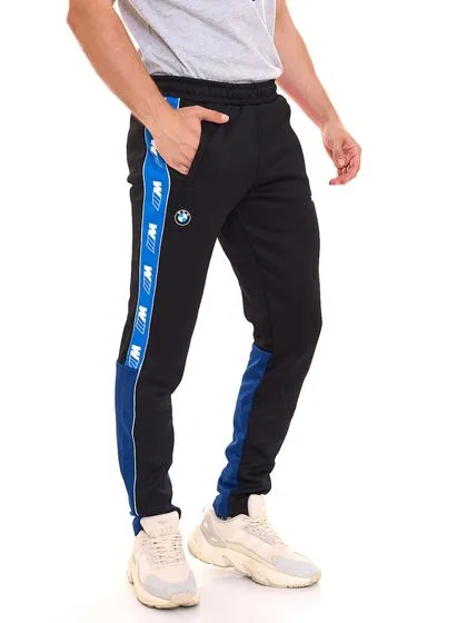 Pantaloni da jogging da uomo PUMA BMW MMS T7, pantaloni sportivi da uomo casual con elastico in vita 533347 04 nero