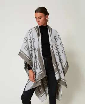 Poncho jacquard con Oval T