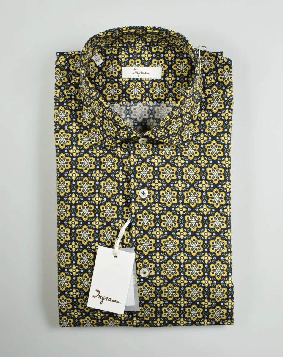 Pure cotton floral patterned slim fit ingram shirt