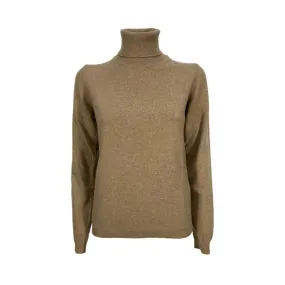 RE_BRANDED maglia donna slim cammello Z1WA03 85% cashmere riciclato 15% altre fibre MADE IN ITALY