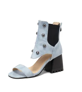 Sandali da donna estivi Rivetti Scarpe con tacco alto per donna Classici Scarpe da donna in pelle PU Calzature estive da donna C