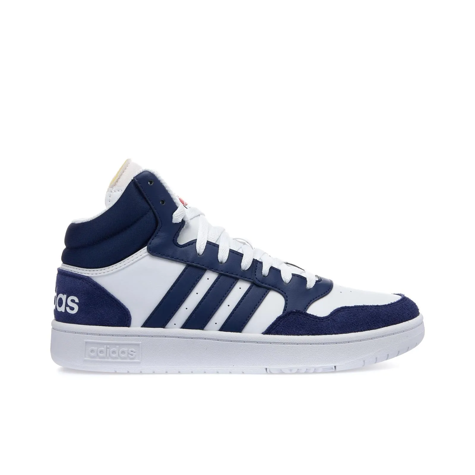 Sneakers alte uomo da basket bianche e blu Hoops 3.0 mid in pelle