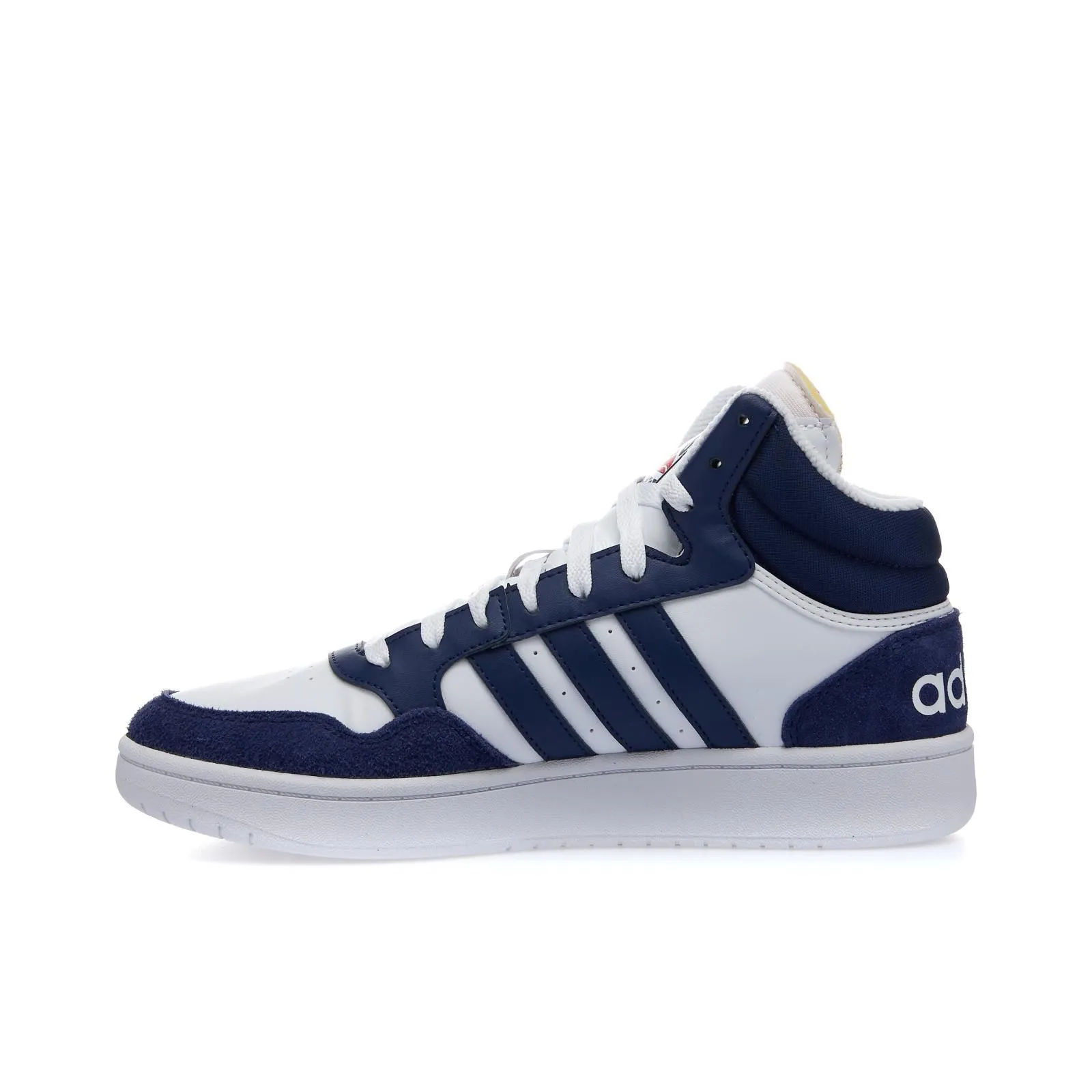 Sneakers alte uomo da basket bianche e blu Hoops 3.0 mid in pelle