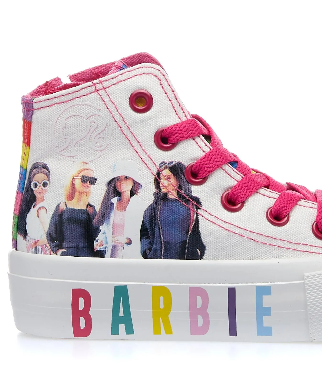 Sneakers bianche alte Barbie