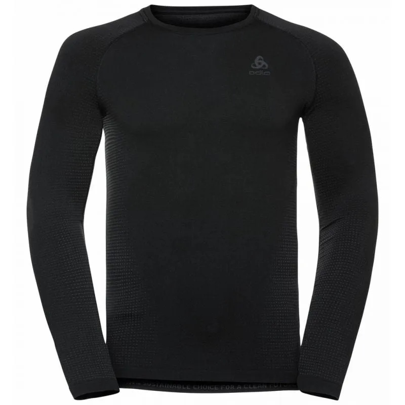 T-shirt a maniche lunghe Odlo Performance Warm Eco (Black/New Odlo graphite grey) Uomo