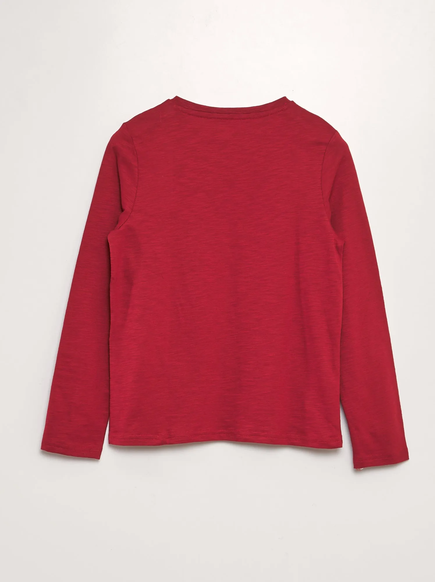 T-shirt con collo serafino - ROSSO