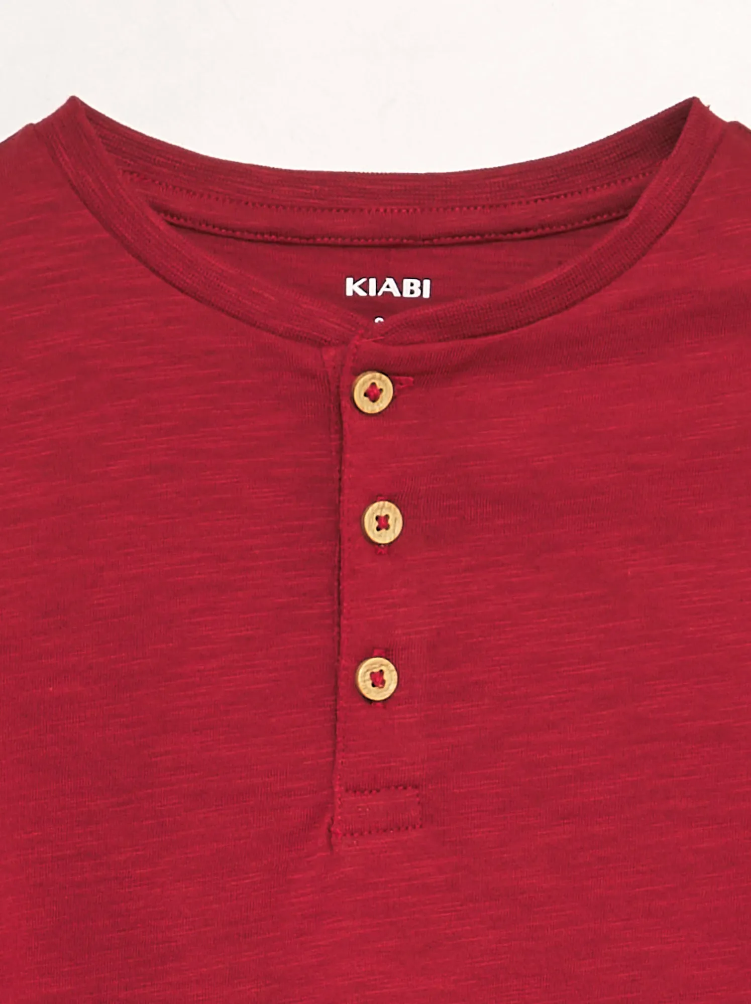 T-shirt con collo serafino - ROSSO