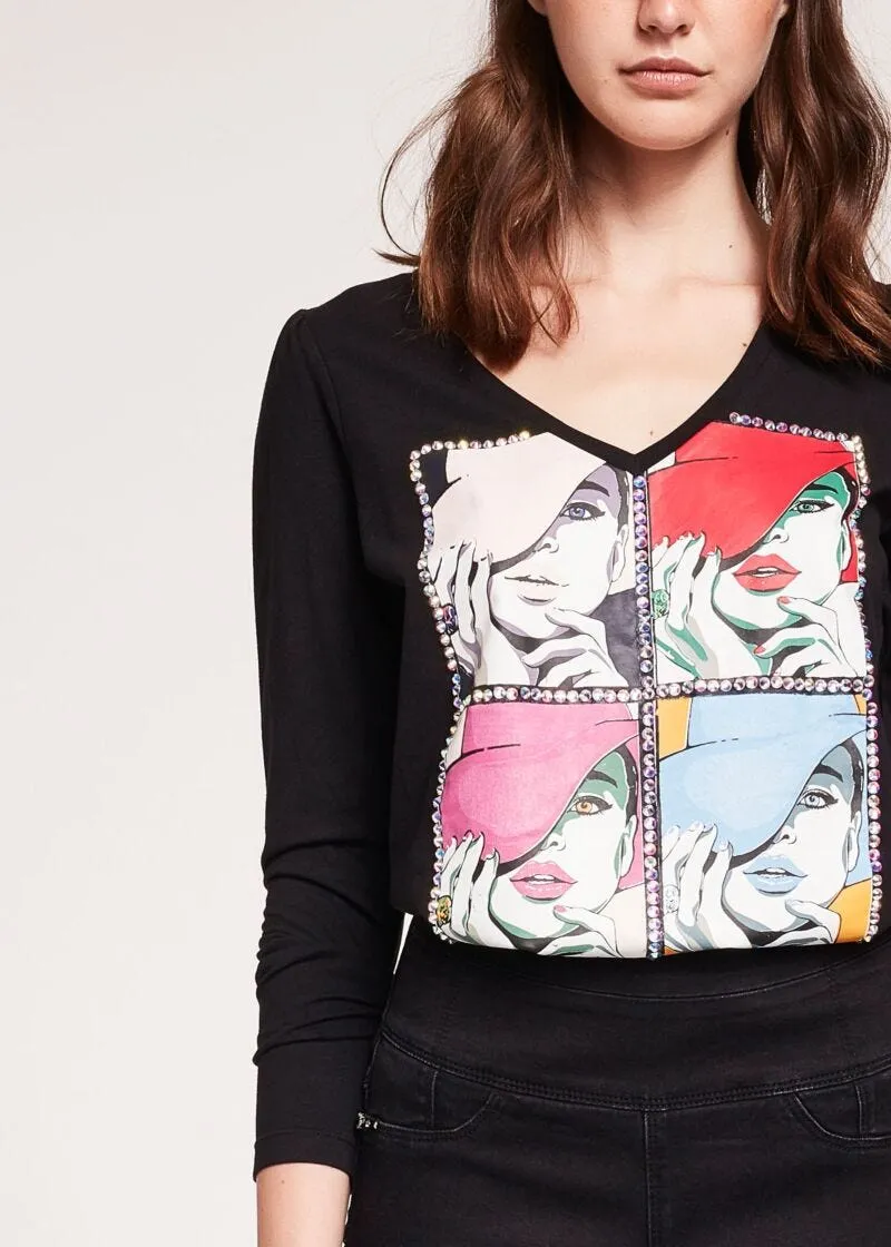 T-shirt con grafica pop