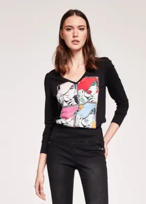 T-shirt con grafica pop