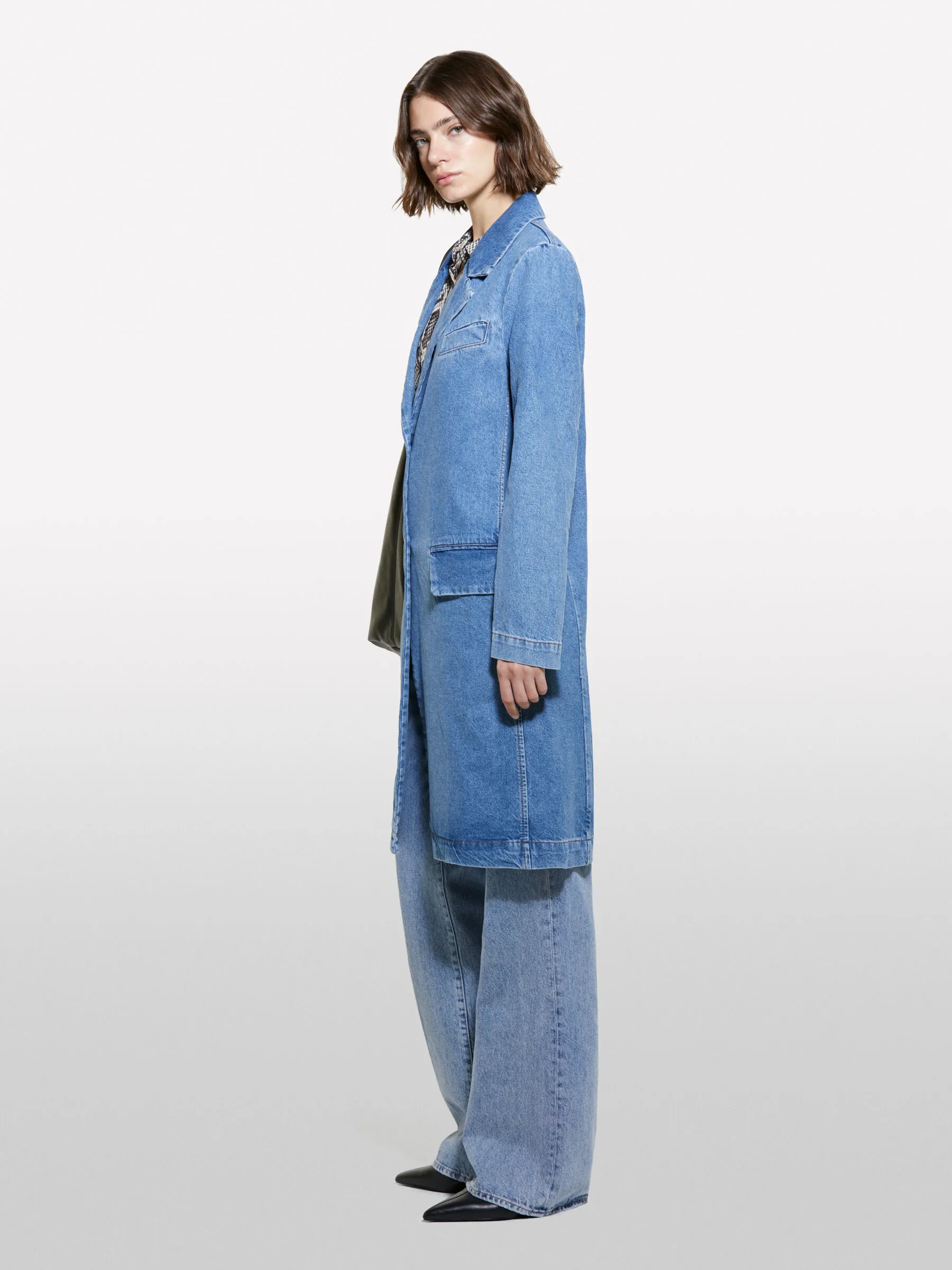 Trench di jeans blu