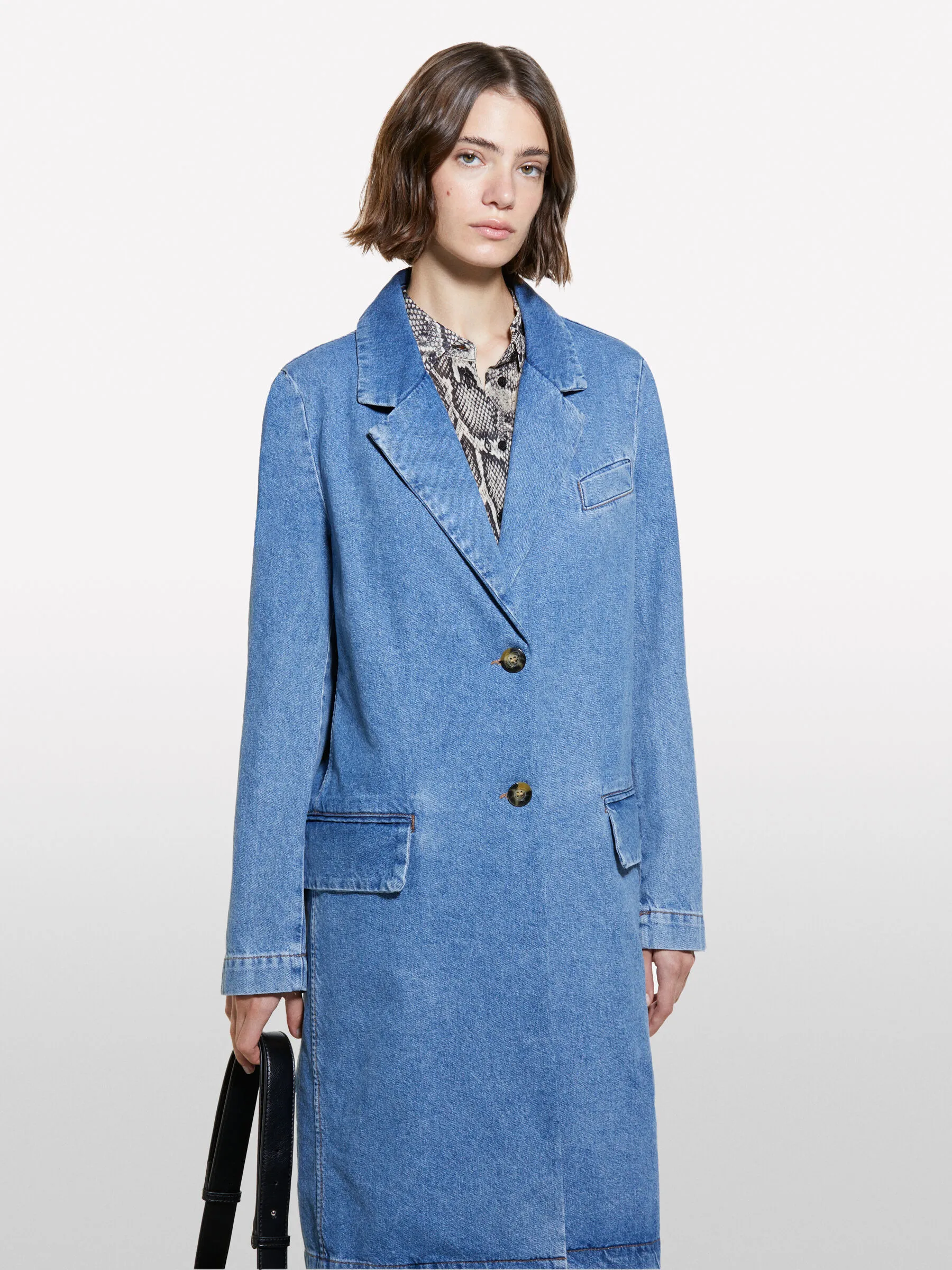 Trench di jeans blu