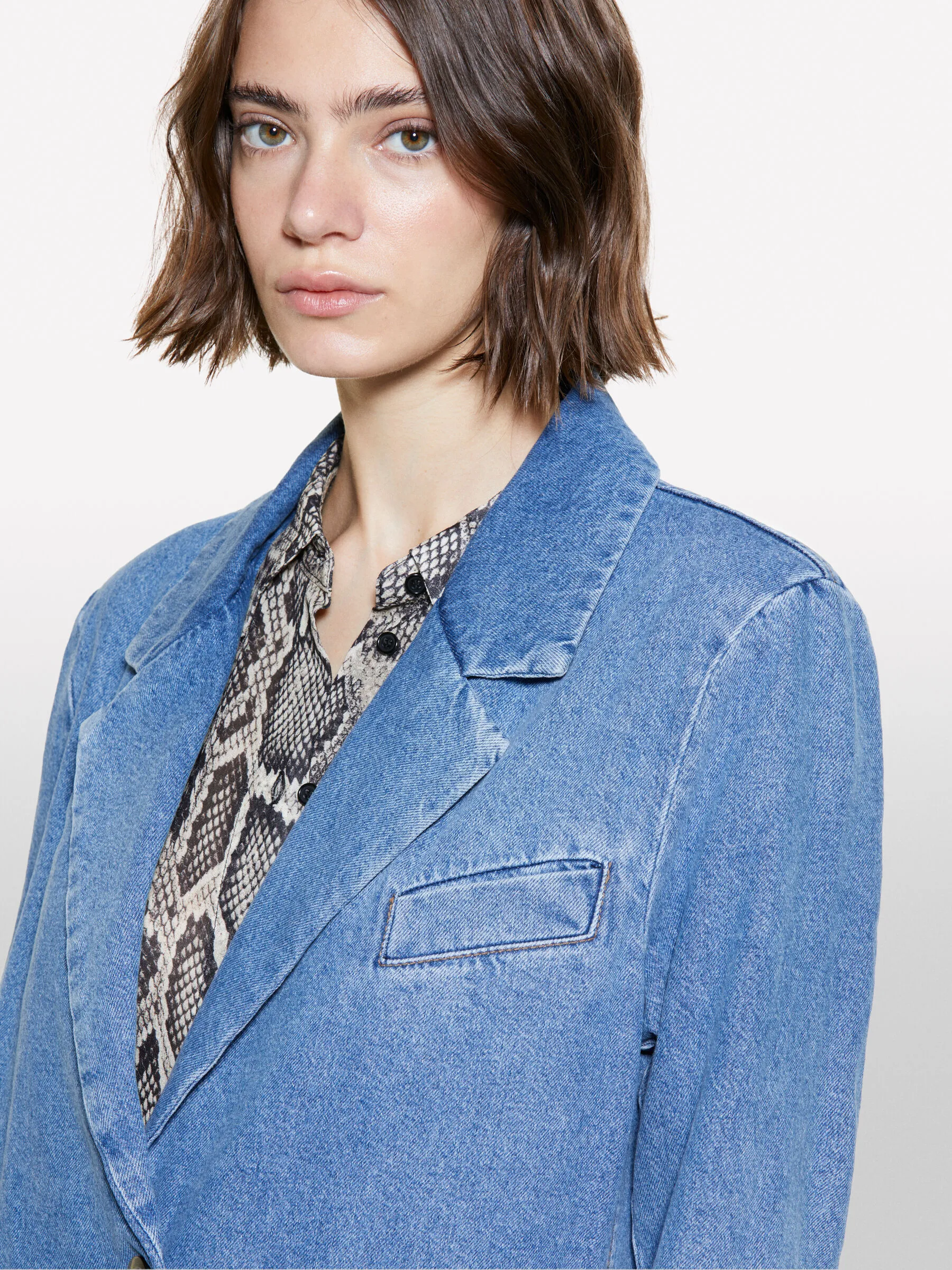 Trench di jeans blu