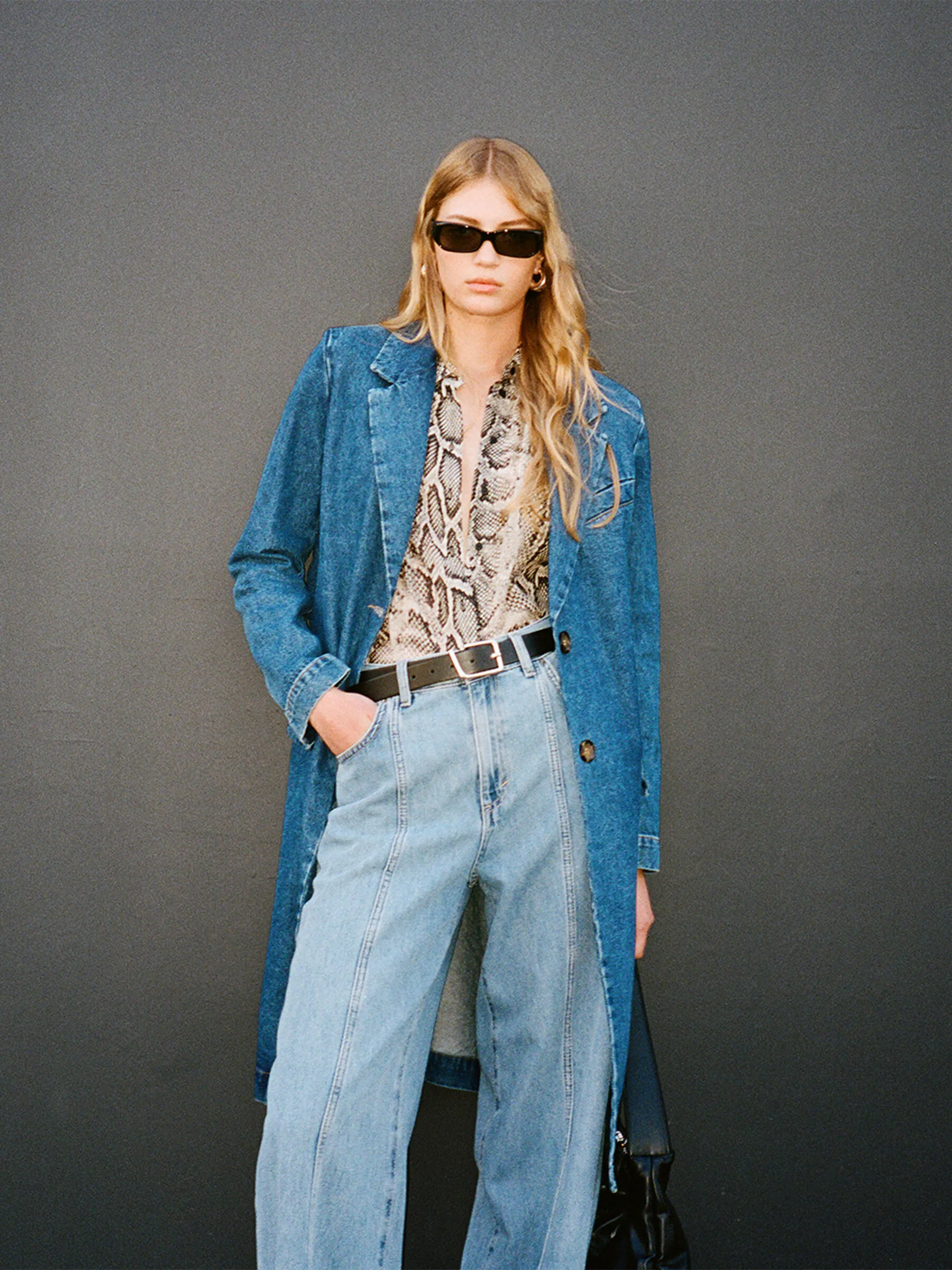 Trench di jeans blu