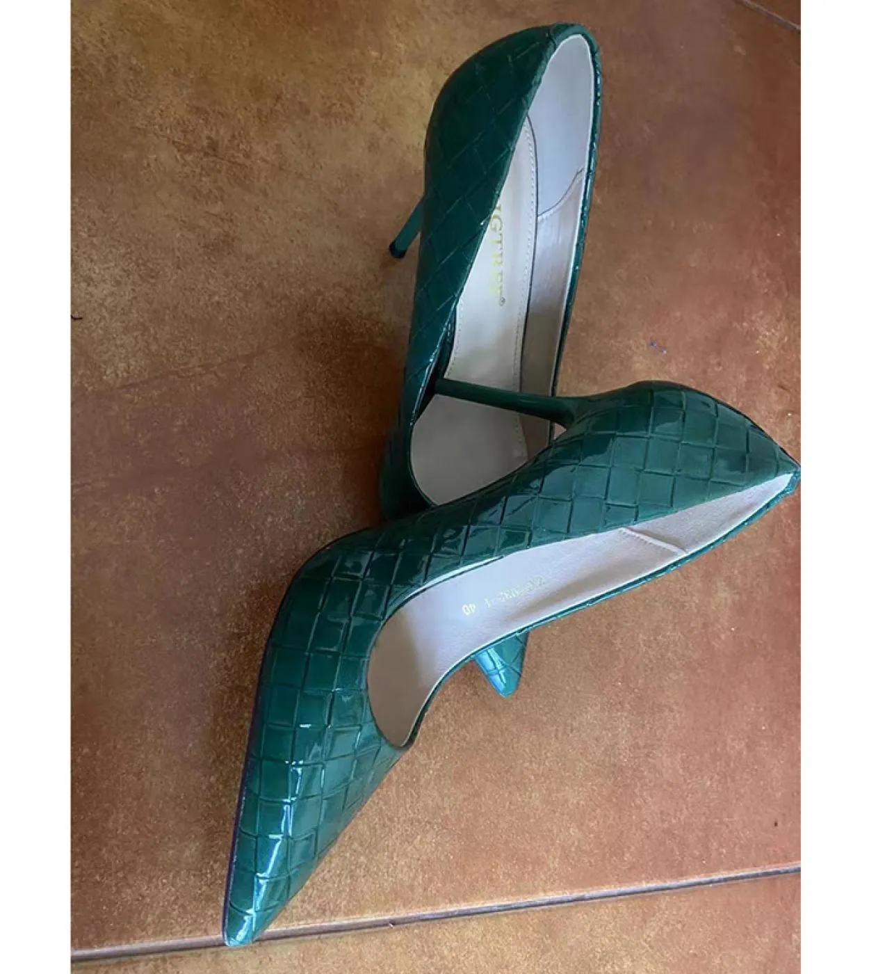 Women Hills 95cm Tacchi alti Lady Green Leather Serpentine Décolleté Scarpe da sposa Catwalk Nightclub Fetish Sho